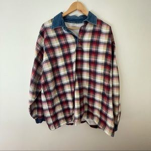 Vintage Structure Long Sleeve Flannel Shirt